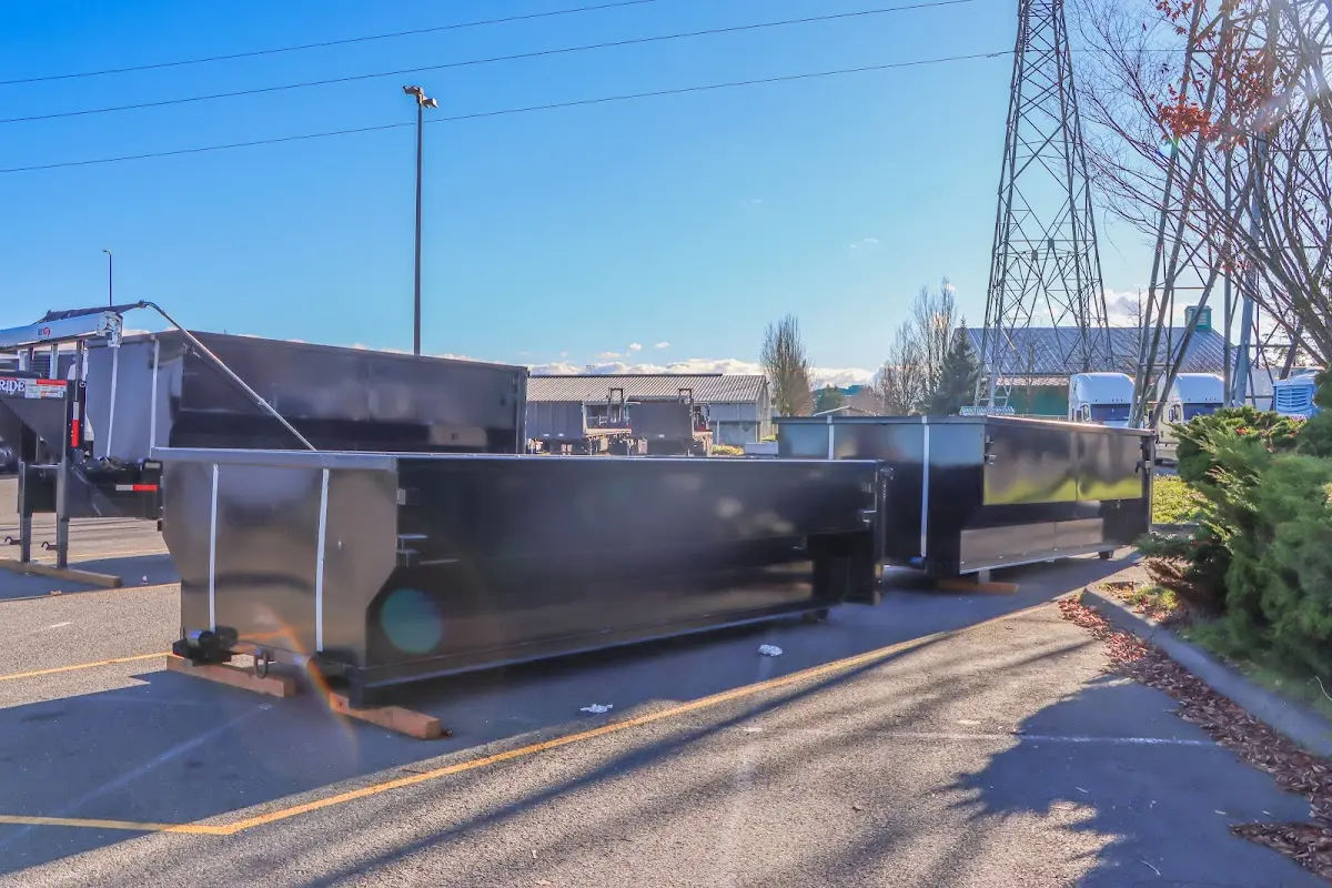 Roll-off dumpster ready for waste disposal at job site for 6 Yard Dumpster Rental in Town of Pecos